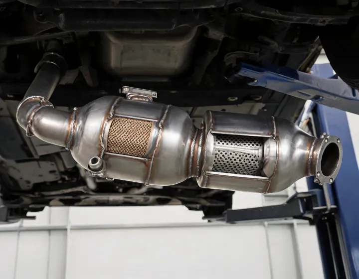 Magnaflow exhaust components in a service bay